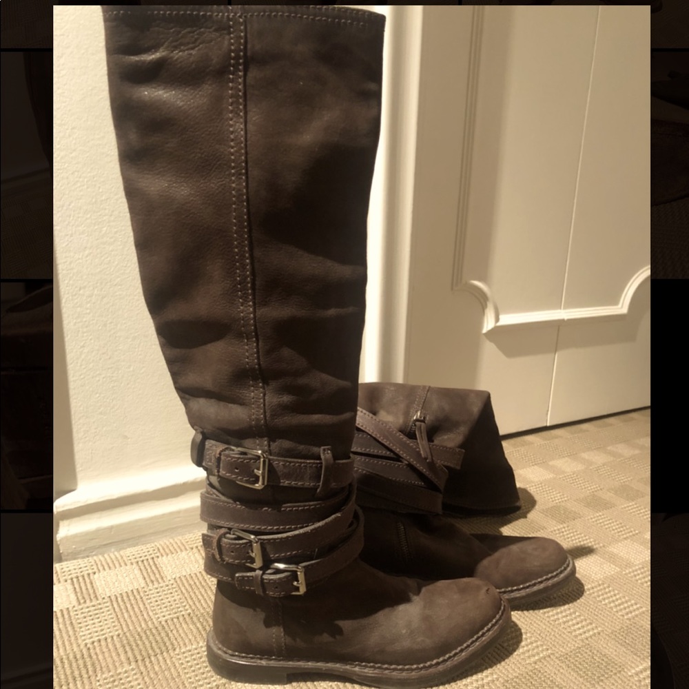 MIU MIU Brown Leather Tall Boots